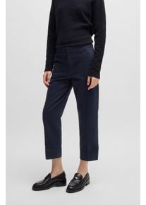 BOSS Orange Damen Chinohose "Teresita Premium Damenmode", blau, casual, Gr. 36, unifarben, Web, Obermaterial: 97% Baumwolle, 3% Elasthan, Hosen, mit