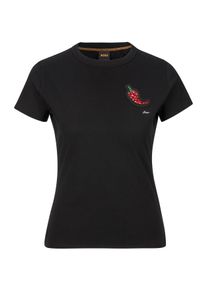 BOSS Orange Damen T-Shirt "Endora Premium Damenmode", schwarz, casual, Gr. L, unifarben, Single Jersey, Obermaterial: 100% Baumwolle, Shirts, mit