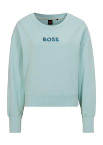 BOSS Orange Damen Sweatshirt "Elay Stonebadge Premium Damenmode", blau, modisch, Gr. L, unifarben, Sweatware, Obermaterial: 100% Baumwolle,