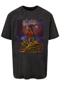 Merchcode Herren T-Shirt "Merchcode DIO - Pigment Framed Acid Washed Oversize Tee", schwarz, casual, Gr. S, bedruckt, 100% Baumwolle, Shirts