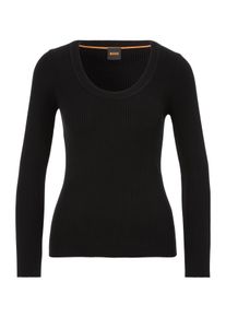 BOSS Orange Damen Strickpullover "Faradiso Premium Damenmode", schwarz, modisch, Gr. L, unifarben, Strick, Obermaterial: 72% Viskose, 28% Polyester,