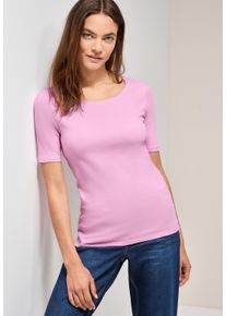 Cecil Damen T-Shirt "Style LENA"cherry blossom pink, casual, Gr. XXL, unifarben, Jersey, Obermaterial: 100% Baumwolle, Shirts, mit klassischem