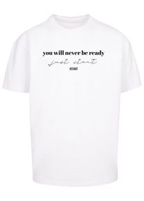 Merchcode Herren T-Shirt "Merchcode Herren Just Start Heavy Oversize Tee", weiß, casual, Gr. XL, bedruckt, 100% Baumwolle, Shirts