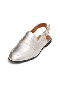 Marc O'Polo MARC O'POLO Damen Sandale "aus veredeltem Rindleder", Gr. 41, silber, Obermaterial: 100% Leder (Rind), unifarben, Schuhe