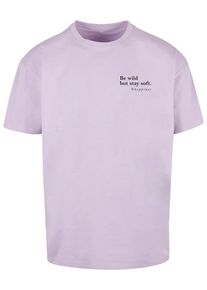 Merchcode Herren T-Shirt "Merchcode Herren Happines Heavy Oversize Tee", lila, casual, Gr. M, bedruckt, 100% Baumwolle, Shirts