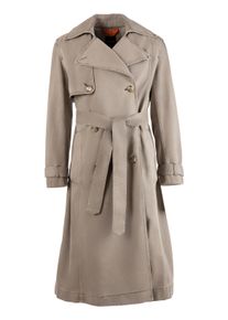BOSS Orange Damen Trenchcoat "Chenny Premium Damenmode", grau, casual, Gr. 38, unifarben, Web, Obermaterial: 100% Baumwolle, Mäntel, mit Reverskragen