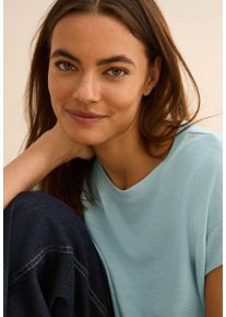 Cecil Damen T-Shirtcool salvia grün, casual, Gr. M, unifarben, Jersey, Obermaterial: 65% Modal, 35% Polyester, Shirts, in Struktur-Optik