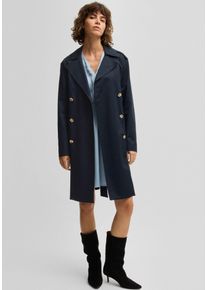 BOSS Orange Damen Kurzmantel "Cotrench Premium Damenmode", blau, casual, Gr. M, unifarben, Web, Obermaterial: 98% Baumwolle, 2% Elasthan, Mäntel, mit