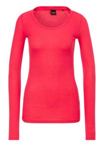 BOSS Orange Damen Langarmshirt "Elayer Premium Damenmode", pink, Basic, Gr. L, unifarben, Jersey, Obermaterial: 98% Baumwolle, 2% Elasthan, Shirts,