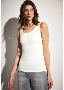 Cecil Damen Trägertop, weiß, casual, Gr. S, unifarben, Web, 100% Baumwolle, Tops, aus reiner Baumwolle