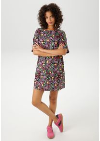 Aniston CASUAL Damen Sommerkleid, bunt, modisch, Gr. 42, bedruckt, gemustert, geblümt, Single Jersey, Obermaterial: 95% Baumwolle, 5% Elasthan,