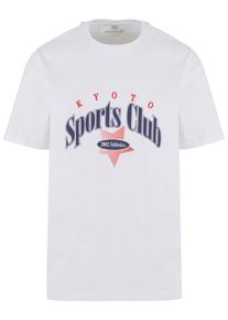 Herren T-Shirt "Upscale by Mister Tee Kyoto Sports Club Oversize Tee", weiß, casual, Gr. XS, UPSCALE BY MISTER TEE, bedruckt, 100% Baumwolle, Shirts