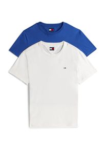 Tommy Jeans Herren Rundhalsshirt "TJM XSLIM 2PACK JERSEY TEE EXT", blau, casual, Gr. XXXL, unifarben, Single Jersey, Obermaterial: 100% Baumwolle,