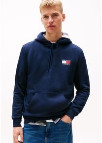 Tommy Jeans Herren Sweatshirt "TJM REG ESSENTIAL FLAG HOOD EXT", blau, casual, Gr. S, unifarben, Sweatware, Obermaterial: 100% Baumwolle,