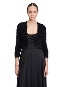 Vera Mont Damen Strickjacke "Vera Mont Strickbolero mit Struktur", schwarz, elegant, Gr. XL, Strick, Obermaterial: 70% Polyamid, 19% Viskose, 11%