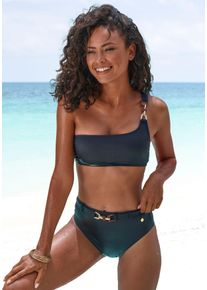 Lascana Damen Bustier-Bikini-Top "Yves", schwarz, Gr. 42, unifarben, Recycling-Polyamid, Bikini-Oberteile, mit elegantem Schmuckdekor