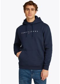 Tommy Jeans Herren Hoodie "TJM REG LINEAR LOGO HOODIE EXT", blau, casual, Gr. XL, Sweatware, Obermaterial: 80% Baumwolle, 20% Polyester, Sweatshirts,