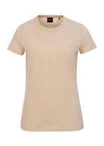 BOSS Orange Damen T-Shirt "Elogo0 Premium Damenmode", beige, modisch, Gr. L, unifarben, Single Jersey, Obermaterial: 100% Baumwolle, Shirts, mit