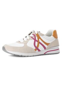 Gabor Damen Keilsneaker "FLORENZ", Gr. 38weiß, hellgrau kombiniert, Kalbsleder, Nubuklederimitat, kontrastfarbene Details, casual, Schuhe,