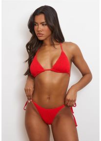 MODA MINX Damen Triangel-Bikini-Top "Scrunch", rot, feminin, Gr. S, unifarben, 97% Polyamid, 3% Elasthan, Bikini-Oberteile, im knalligen Design