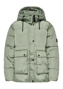 Only Damen Steppjacke "ONLNORA SHORT PUFFER CC OTW", blau, modisch, Gr. XS, unifarben, leicht glänzend, Web, Steppware, Obermaterial: 100% Polyester,