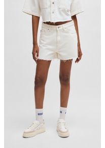 HUGO BLUE Damen Shorts "Gimusa", beige, casual, Gr. 26, unifarben, Web, Obermaterial: 100% Baumwolle, Hosen, mit geschnittener Kante am Saum