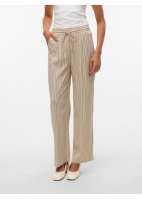 Véro Moda VERO MODA Damen Schlupfhose "VMJESMILO WIDE PANTS GA NOOS"silber lining stripes:a. obsidian, casual, Gr. M, gestreift, Web, Obermaterial: 55%
