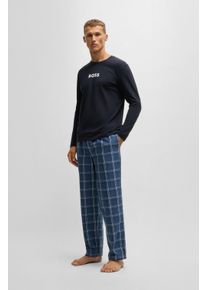 BOSS Herren Pyjama "Easy Long Set", Gr. XXLmedium blau 425, Web, Jersey, Obermaterial: 100% Baumwolle, casual, Homewear-Sets