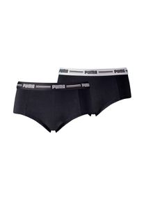 Puma Damen Panty "Puma WOMEN MINI SHORT 2P", Gr. L, schwarz, Jersey, Obermaterial: 57% Baumwolle, 38% Modal, 5% Elasthan, Unterhosen, schmaler