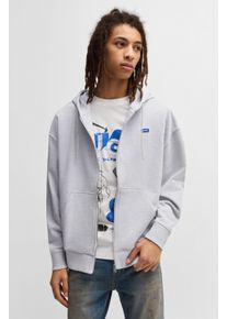 HUGO BLUE Damen Sweatjacke "Doa", grau, casual, Gr. L, unifarben, Sweatware, Obermaterial: 100% Baumwolle, Sweatjacken, mit Kapuze, Logo-Badge