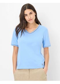 Brax Damen Kurzarmshirt "Style CARINA", blau, Gr. 42, 95% Baumwolle, 5% Elasthan, Shirts