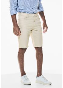 Street One MEN Herren Bermudas, beige, casual, Gr. 36, unifarben, Web, 98% Baumwolle, 2% Elasthan, Hosen, 5-Pocket-Style