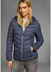 Polarino Damen Steppjacke, blau, sportlich, Gr. 46, Web, Obermaterial: 100% Polyamid. Futter: 100% Polyamid. Wattierung: 100% Polyester, Jacken, für