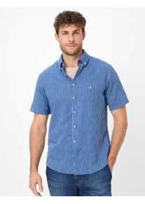 Brax Herren Kurzarmhemd "Style DAN", blau, Gr. XXL, 70% Baumwolle, 30% Leinen, Hemden
