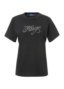 HUGO BLUE Damen T-Shirt "Vintage Tee", schwarz, modisch, Gr. S, unifarben, Single Jersey, Obermaterial: 100% Baumwolle, Shirts, mit Print