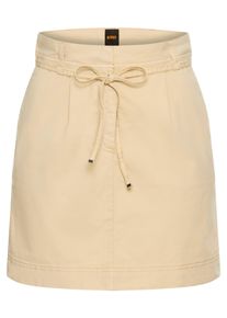 BOSS Orange Damen Webrock "Varachute Premium Damenmode", beige, modisch, Gr. 38, unifarben, Web, Obermaterial: 98% Baumwolle, 2% Elasthan, Röcke, mit