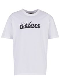 Urban Classics Herren T-Shirt "Urban Classics UC Cursive Bold Logo Heavy Oversized Tee", weiß, casual, Gr. M, bedruckt, 100% Baumwolle, Shirts