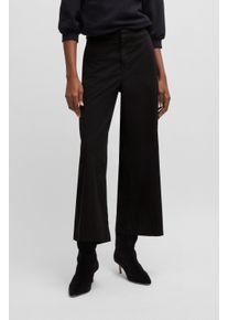 BOSS Orange Damen Culotte "Tahiana Premium Damenmode", schwarz, casual, Gr. 42, unifarben, Web, Obermaterial: 98% Baumwolle, 2% Elasthan, Hosen, in