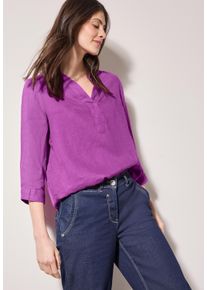 Cecil Damen Schlupfblusemagenta lacquer, casual, Gr. M, unifarben, Web, Obermaterial: 100% Leinen, Blusen, mit 3/4-Arm und Turn-Up