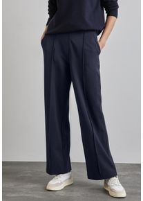 Street One Damen Stoffhose, blau, casual, Gr. 38, unifarben, Stoff, 61% Viskose, 32% Polyamid, 7% Elasthan, Hosen, High Waist