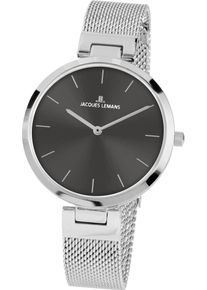 Jacques Lemans Damen Quarzuhr "Milano, 1-2110A", silber, Armbanduhren, Armbanduhr, Damenuhr, gehärtetes Crystexglas, Edelstahlarmband
