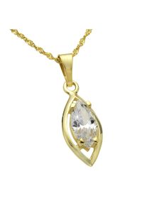 Diamonds by Ellen K. Damen Kette mit Anhänger "Gold 333 mit weißem Zirkonis-Stein 42cm lang", 42cm, Gold, L: 42cm B: 7.0mm, gelb, FASCINATION BY ELLEN K., Gold, B:7.0mm,