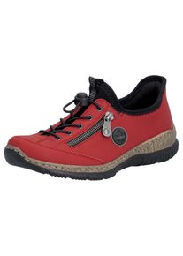 Rieker Damen Slip-On Sneaker "Ready2GO", Gr. 37, rot, Lederimitat, Textil, sportlich, Schuhe, Schlupfschuh, Freizeitschuh, Halbschuh mit