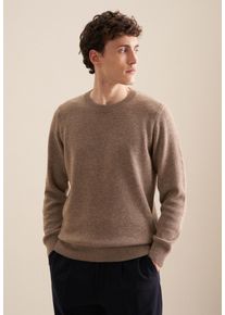 Seidensticker Herren Strickpullover "Regular", beige, Gr. L, unifarben, 55% Wolle, 25% Modal, 20% Polyamid, Pullover, Langarm Rundhals Uni