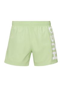 HUGO UNDERWEAR Herren Badeshorts "ABAS", grün, sportlich, Gr. L, unifarben, Microfaser, Polyester, Badehosen, seitlich mit großem HUGO Logo-Print
