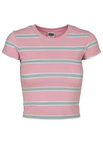 Urban Classics Herren T-Shirt "Urban Classics Damen Ladies Stripe Cropped Tee", bunt, klassisch, Gr. XS, gestreift, 95% Baumwolle, 5% Elasthan, Shirts