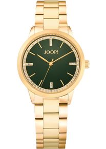 JOOP! JOOP Damen Quarzuhr, gold, Armbanduhren, Armbanduhr, Damenuhr, analog, Glassteine, Edelstahlarmband