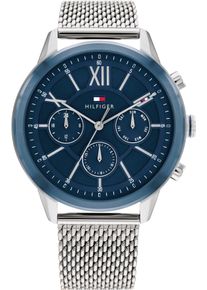 Tommy Hilfiger Herren Multifunktionsuhr "DRESS", silber, Armbanduhren, Quarzuhr, Armbanduhr, Herrenuhr, Datum, Lederarmband