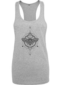 MisterTee Herren Kurzarmshirt "MisterTee Damen Ladies Moth Tee", grau, casual, Gr. XS, bedruckt, 60% Baumwolle, 40% Polyester, Shirts