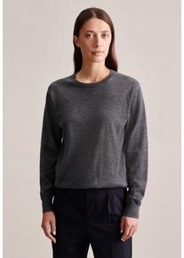 Seidensticker Damen Strickpullover "Schwarze Rose", schwarz, Gr. XL, unifarben, 100% Wolle, Pullover, Rundhals Uni